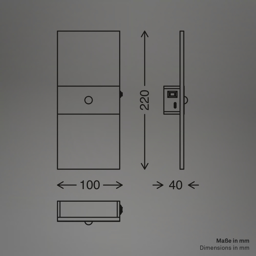 Briloner 3888012 - LED-oplaadbare wandlamp met bewegings- en schemersensor AURA LED/2,5W/5V 1800 mAh mat chroom