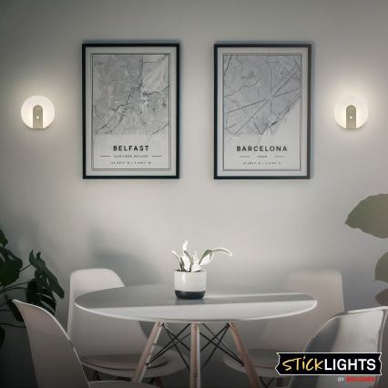 Briloner 3889012 - LED oplaadbare wandlamp met bewegings- en schemersensor TARO LED/2,5W/5V 1800 mAh mat chroom