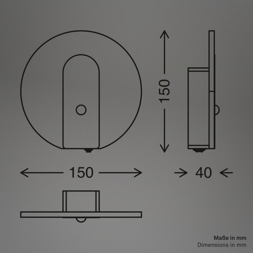Briloner 3889012 - LED oplaadbare wandlamp met bewegings- en schemersensor TARO LED/2,5W/5V 1800 mAh mat chroom