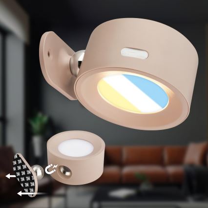 Briloner 3896011 - LED-dimbare oplaadbare wandlamp TARI LED/1,6W/5V 1500 mAh beige