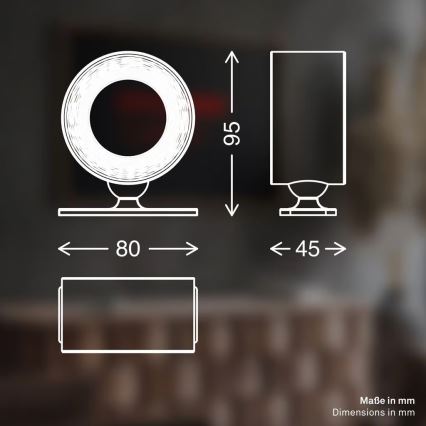 Briloner 3896011 - LED-dimbare oplaadbare wandlamp TARI LED/1,6W/5V 1500 mAh beige