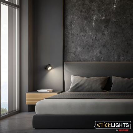 Briloner 3896015 - LED dimbare oplaadbare wandlamp TARI LED/1,6W/5V 1500 mAh zwart