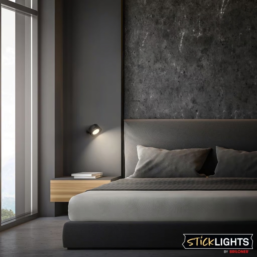 Briloner 3896015 - LED dimbare oplaadbare wandlamp TARI LED/1,6W/5V 1500 mAh zwart