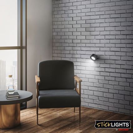 Briloner 3896015 - LED dimbare oplaadbare wandlamp TARI LED/1,6W/5V 1500 mAh zwart