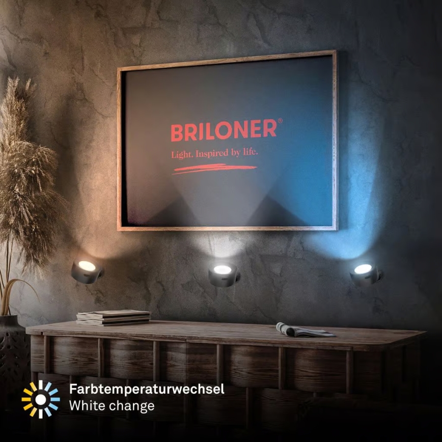 Briloner 3896015 - LED dimbare oplaadbare wandlamp TARI LED/1,6W/5V 1500 mAh zwart
