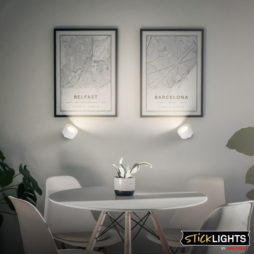 Briloner 3896016 - Dimbare oplaadbare LED-wandlamp TARI LED/1,6W/5V 1500 mAh wit