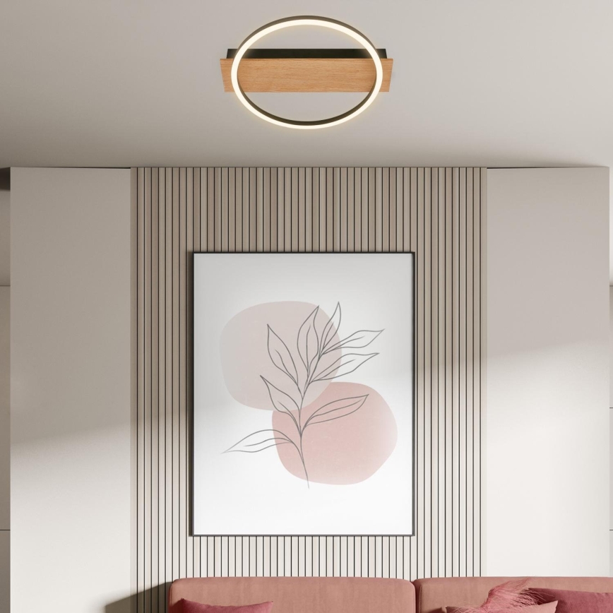 Briloner 3908-014 - LED-plafondlamp KADA LED/14W/230V Ø 30 cm zwart/bruin