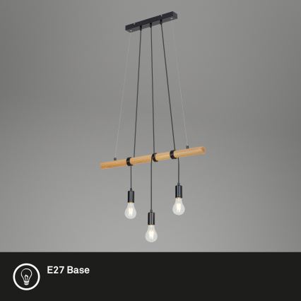 Briloner 4015035 - Hanglamp aan een koord 3xE27/25W/230V rubberen boom