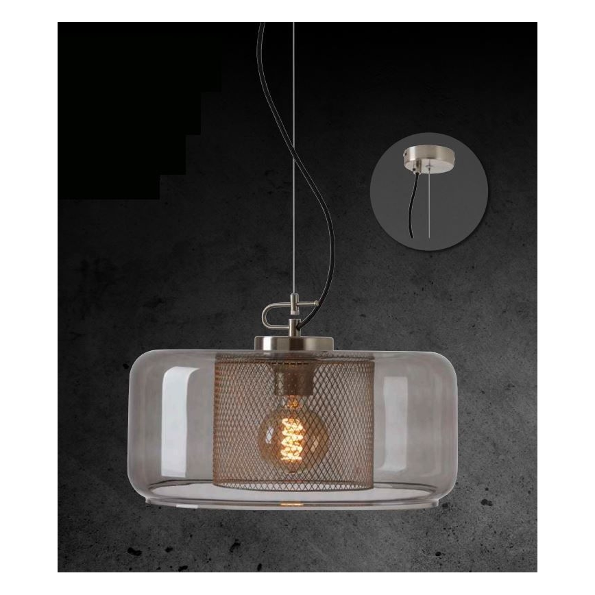 Briloner 4018-014 - Hanglamp aan een koord SEVENTIES 1xE27/40W/230V doorzichtig