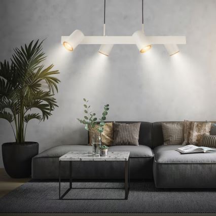 Briloner 4058044 - Hanglamp aan kabel ERA 4xGU10/10W/230V crème