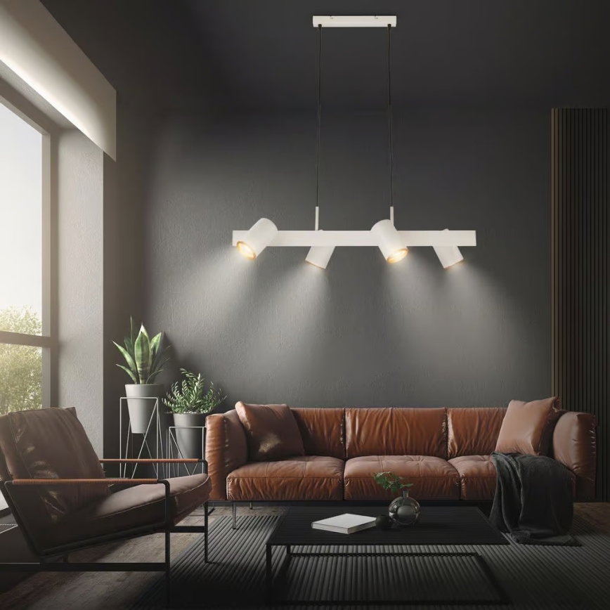 Briloner 4058044 - Hanglamp aan kabel ERA 4xGU10/10W/230V crème