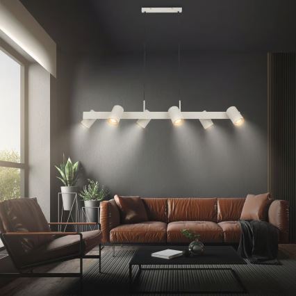 Briloner 4058064 - Hanglamp ERA met kabel 6xGU10/10W/230V crème