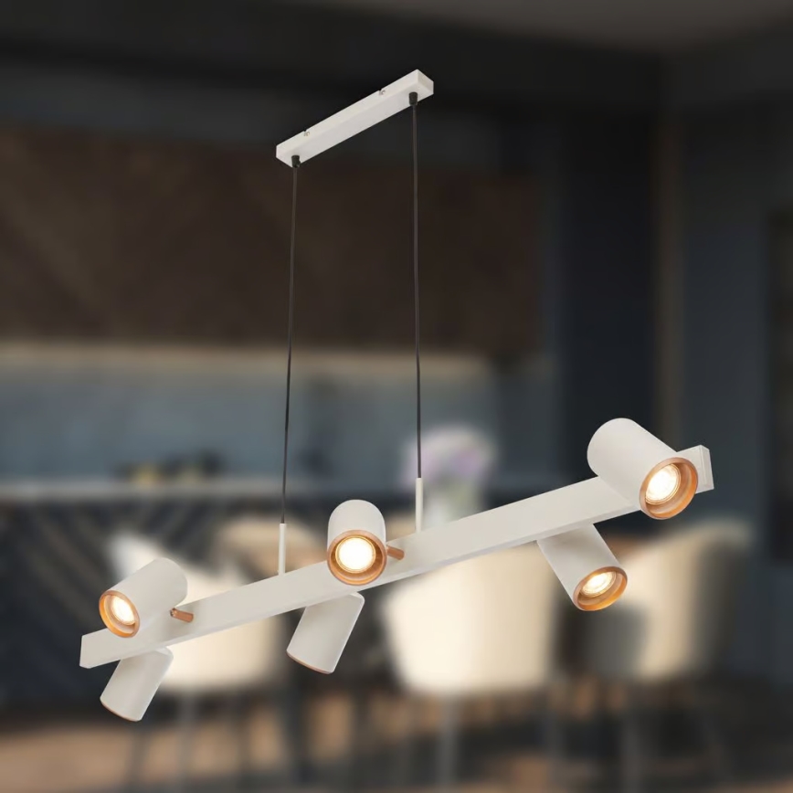 Briloner 4058064 - Hanglamp ERA met kabel 6xGU10/10W/230V crème