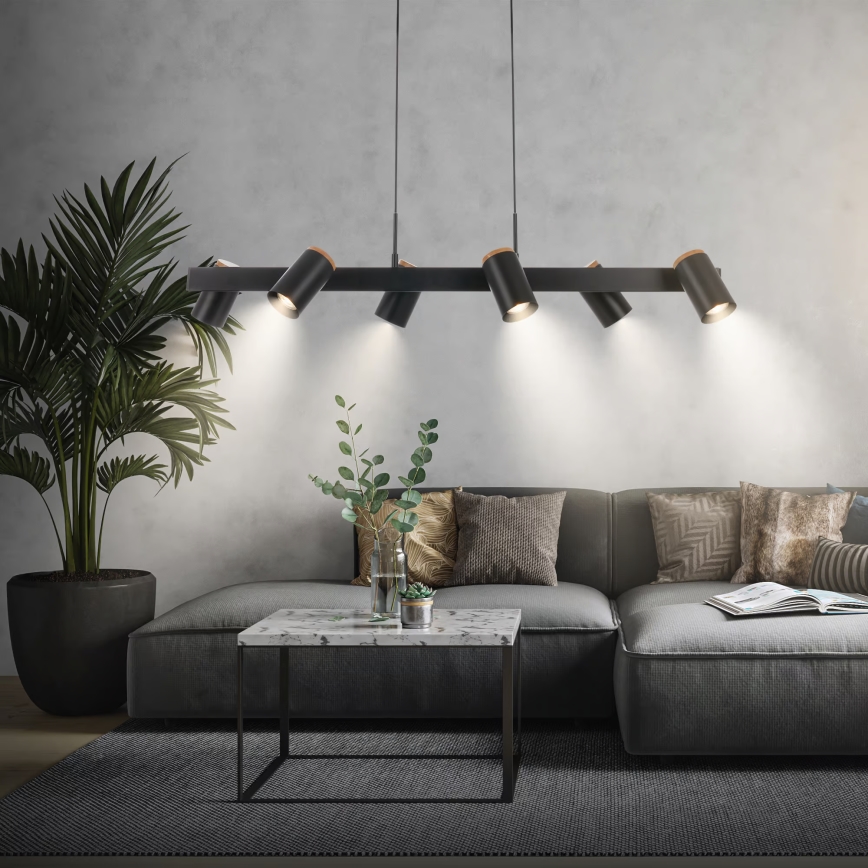 Briloner 4059065 - ERA hanglamp met kabel 6xGU10/10W/230V zwart