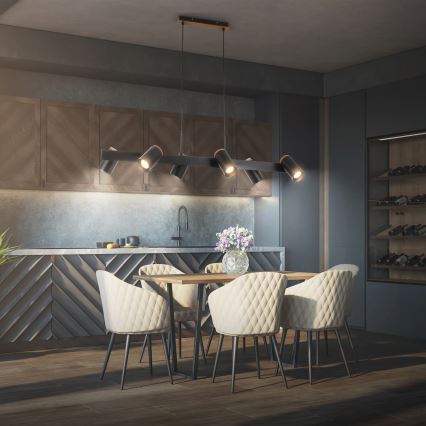 Briloner 4059065 - ERA hanglamp met kabel 6xGU10/10W/230V zwart