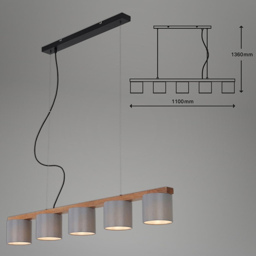 Briloner 4075-054 - Kroonluchter aan kabel 5xE14/25W/230V