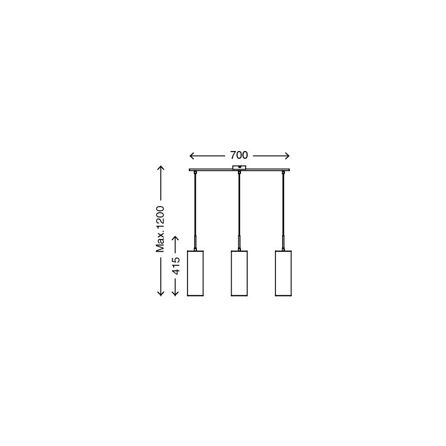 Briloner 4712-034 - Hanglamp aan koord 3xE27/25W/230V