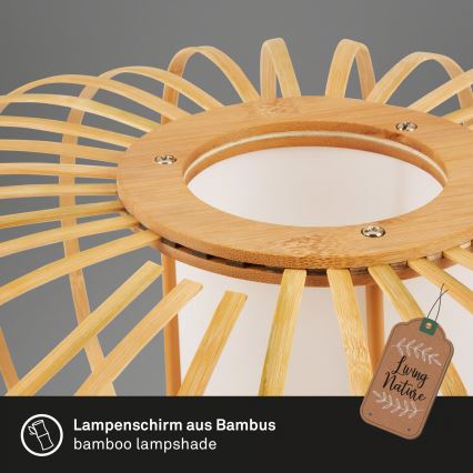 Briloner 4759031 - Hanglamp aan kabel 3xE27/10W/230V zwart/bamboe