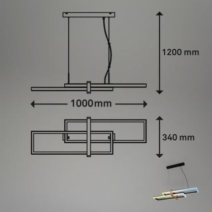 Briloner 4768015 - Dimbare LED-hanglamp aan kabel LED/44W/230V 2700-6500K + afstandsbediening