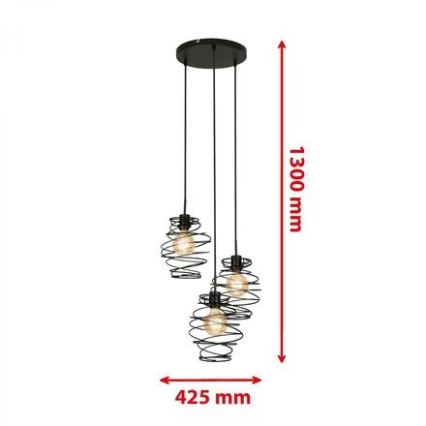 Briloner 4870-035 - Hanglamp met kabel 3xE27/60W/230V