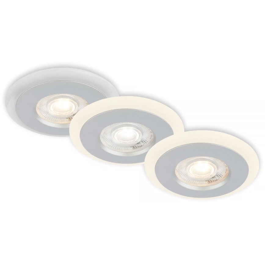 Briloner 7039034 - SET van 3 LED badkamer-inbouwspots 3xLED/5W/230V IP44 mat chroom