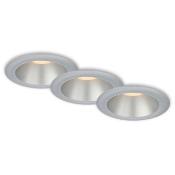 Briloner 7041-034 - SET 3x Hangende LED Badkamer plafond verlichting LED/4,9W/230V IP44 zilver