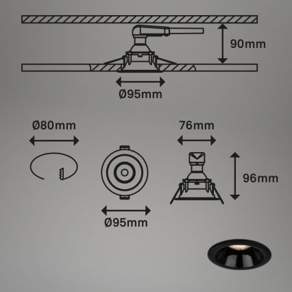 Briloner 7042-035 - SET 3x Badkamer inbouwverlichting 1xGU10/9W/230V IP23