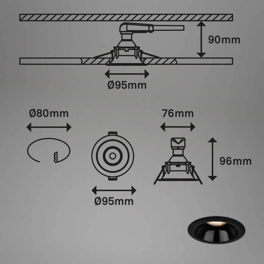 Briloner 7042-035 - SET 3x Badkamer inbouwverlichting 1xGU10/9W/230V IP23