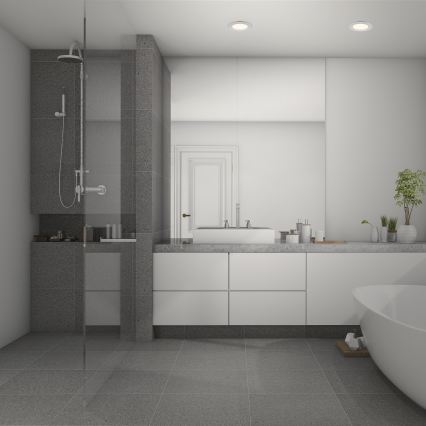 Briloner 7049014 - dimbare LED-inbouwspot voor badkamer, 6W/230V, 3000K (warmwit), IP44, mat chroom