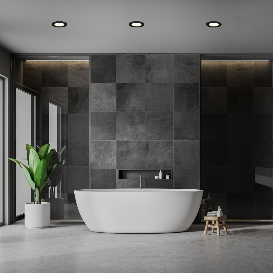 Briloner 7049015 - Dimbare LED-inbouwspot voor badkamer LED/6W/230V 3000K IP44 zwart