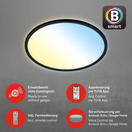 Briloner 7059-015 - Dimbare LED Plafondlamp SLIM LED/22W/230V 2700-6500K Wi-Fi Tuya + afstandsbediening