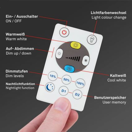 Briloner 7059-015 - Dimbare LED Plafondlamp SLIM LED/22W/230V 2700-6500K Wi-Fi Tuya + afstandsbediening