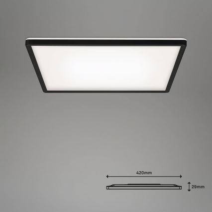 Briloner 7060-015 - LED dimbaar opbouwpaneel SLIM LED/22W/230V 2700-6500K 42x42 cm zwart Wi-Fi Tuya + afstandsbediening
