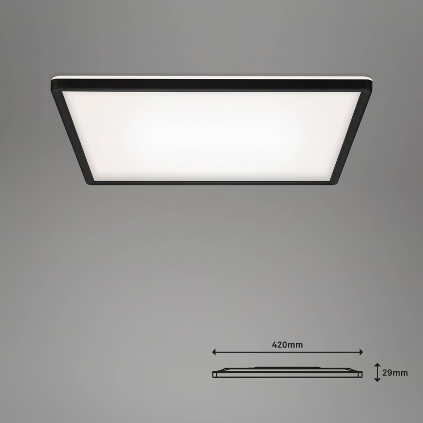 Briloner 7060-015 - LED dimbaar opbouwpaneel SLIM LED/22W/230V 2700-6500K 42x42 cm zwart Wi-Fi Tuya + afstandsbediening
