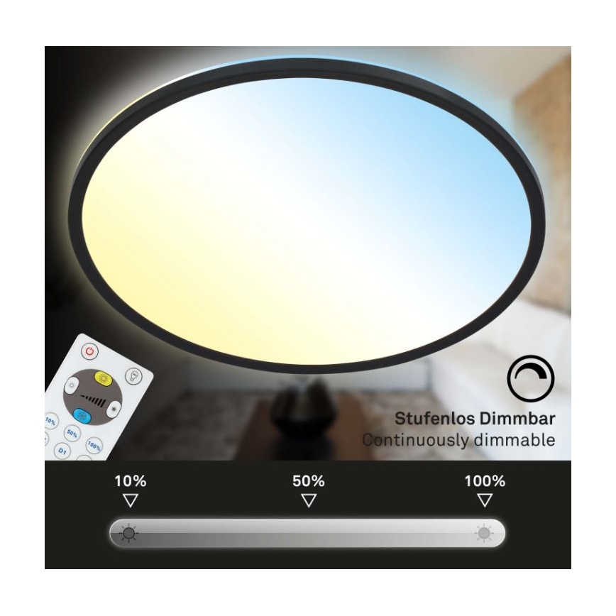 Briloner 7079-015 - Dimbare LED plafondlamp SLIM LED/18W/230V 2700-6500K + afstandsbediening