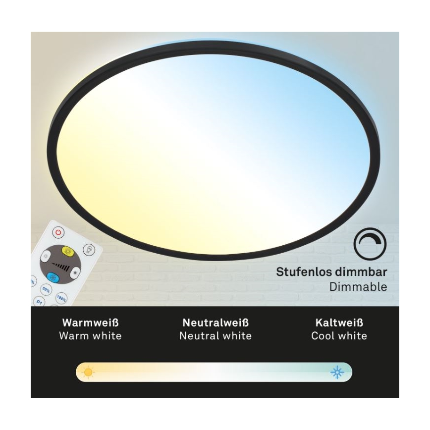 Briloner 7079-015 - Dimbare LED plafondlamp SLIM LED/18W/230V 2700-6500K + afstandsbediening