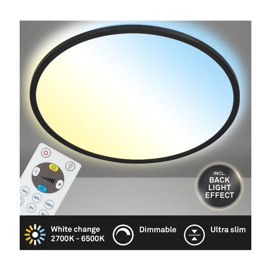 Briloner 7079-015 - Dimbare LED plafondlamp SLIM LED/18W/230V 2700-6500K + afstandsbediening