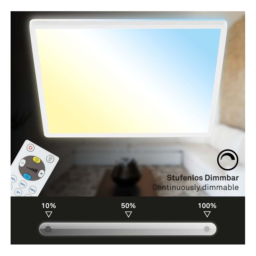 Briloner 7082-016 - Dimbare LED plafondlamp SLIM LED/22W/230V 2700-6500K + afstandsbediening