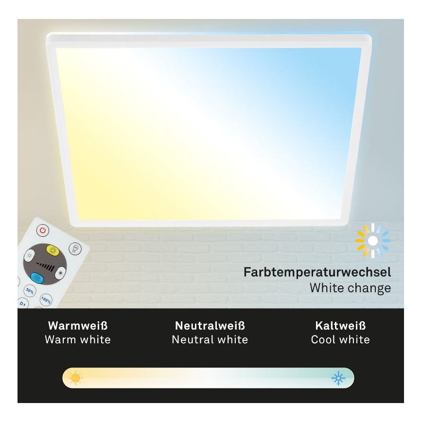 Briloner 7082-016 - LED dimbare plafondlamp SLIM LED/22W/230V 2700-6500K + afstandsbediening