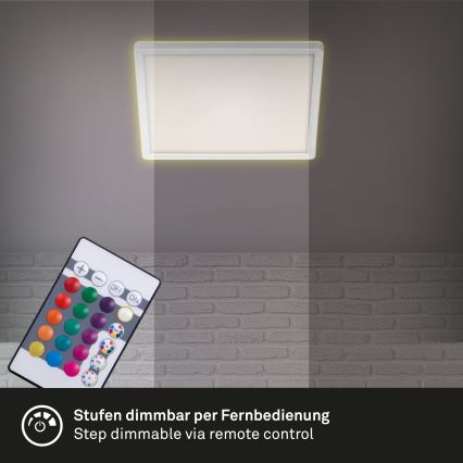 Briloner 7090-416 - LED RGBW Dimbare plafondlamp SLIM LED/15W/230V + afstandsbediening