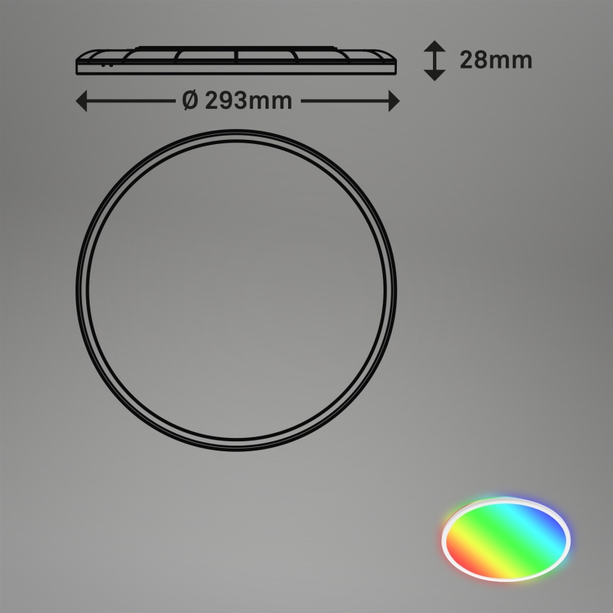 Briloner 7092-416 - RGBW dimbare plafondlamp SLIM LED/15W/230V + afstandsbediening