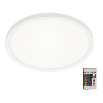Briloner 7092-416 - RGBW dimbare plafondlamp SLIM LED/15W/230V + afstandsbediening