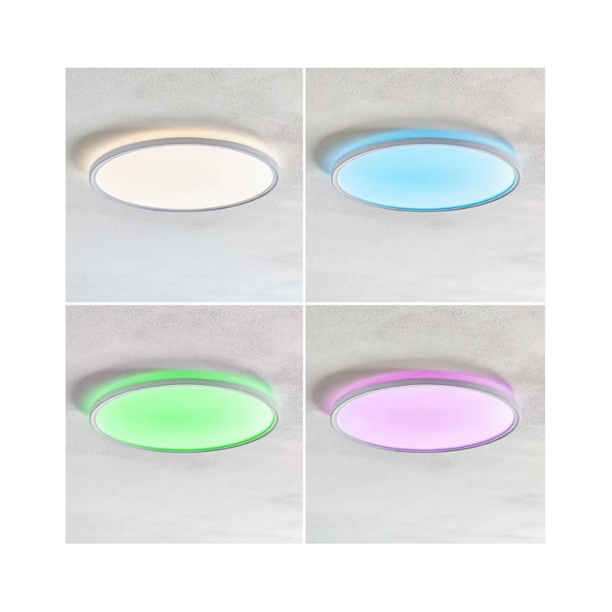Briloner 7094-416 - LED RGBW Dimbare plafondlamp SLIM LED/22W/230V + afstandsbediening