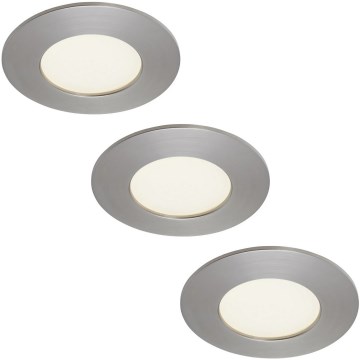 Briloner 7103432 - SET 3x dimbare LED badkamer-inbouwspots LED/4,9W/230V IP44 mat chroom