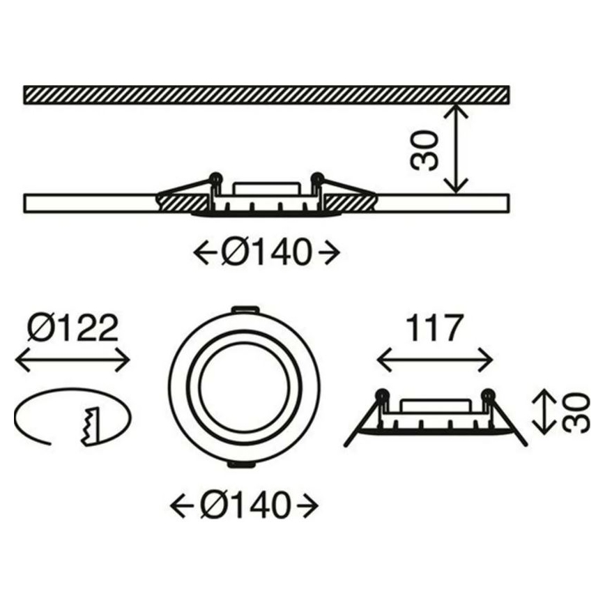 Briloner 7116-412 - Hangende LED Badkamer plafond verlichting FLAT IN LED/9W/230V IP23