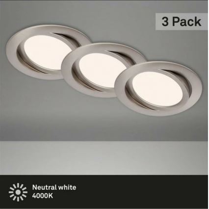 Briloner 7116-432 - SET 3x Hangende LED Badkamer plafond verlichting FLAT IN LED/9W/230V IP23