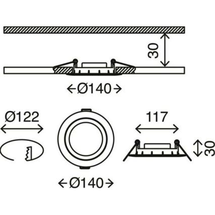 Briloner 7116-432 - SET 3x Hangende LED Badkamer plafond verlichting FLAT IN LED/9W/230V IP23