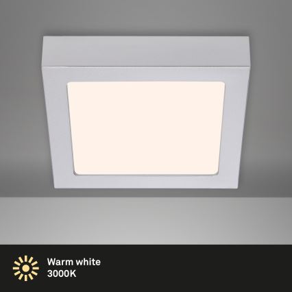 Briloner 7123-014 - LED plafondlamp FIRE LED/12W/230V 3000K 17x17cm zilver