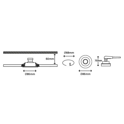 Briloner 7149-032 - SET 3x Dimbare LED Badkamer Lamp 1xGU10/5W/230V IP23