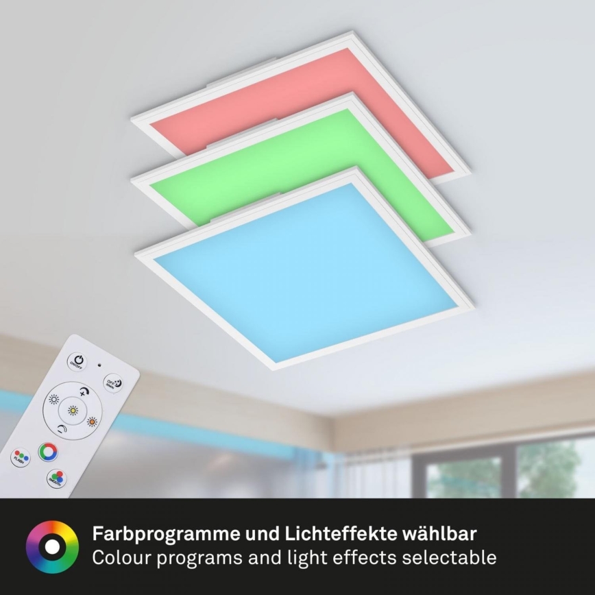 Briloner 7152-016 - LED RGB Dimbaar bevestigd lichtpaneel COLOUR LED/24W/230V 3000-6500K + afstandsbediening